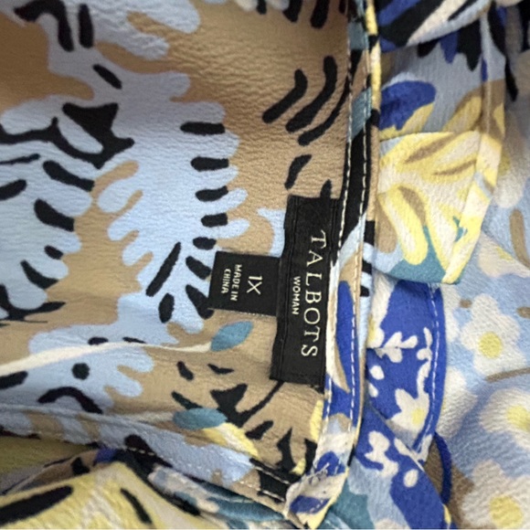 Talbots woman, sleeveless blouse, blue, and white women’s1x - Picture 5 of 5